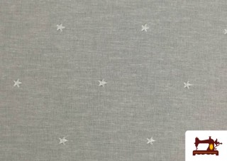 Vente de Tissu en Rideau Imprimé avec Étoiles Brodés couleur Blanc Vente de Tissu en Rideau Imprimé avec Étoiles Brodés couleur Blanc