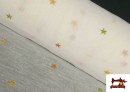 Tissu en Rideau Imprimé avec Étoiles Brodés couleur Orange
