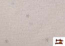 Tissu en Rideau Imprimé avec Étoiles Brodés couleur Gris clair