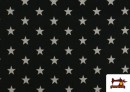 Tissu en Coton de Couleurs avec Étoiles 1cm couleur Noir