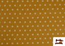 Vente en ligne de Tissu en Coton de Couleurs avec Étoiles 1cm couleur Moutarde