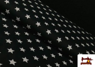 Acheter Tissu en Coton de Couleurs Étoiles Grandes couleur Noir