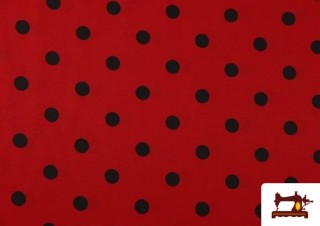 Tissu Rouge à Pois Noirs Tissu Rouge à Pois Noirs