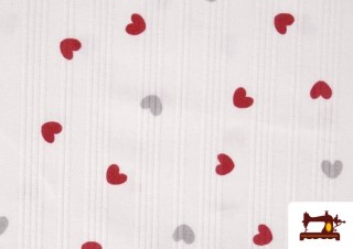 Tissu Piqué Côtelé avec Coeurs Tissu Piqué Côtelé avec Coeurs