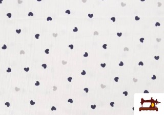 Acheter Tissu Piqué Côtelé avec Coeurs couleur Bleu Marine Acheter Tissu Piqué Côtelé avec Coeurs couleur Bleu Marine