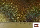 Tissu en Lycra Doré avec Hologramme Multicolore couleur Doré
