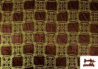 Acheter Tissu en Velours Martelé avec Brodé Médiéval Croix Paillettes couleur Brun Acheter Tissu en Velours Martelé avec Brodé Médiéval Croix Paillettes couleur Brun