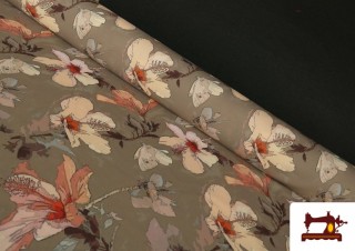 Tissu en Viscose Floral de Couleur Beige Tissu en Viscose Floral de Couleur Beige
