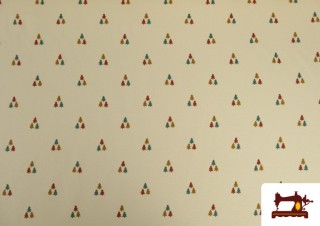 Tissu en Sweat Imprimé avec Arbres couleur Écru Tissu en Sweat Imprimé avec Arbres couleur Écru