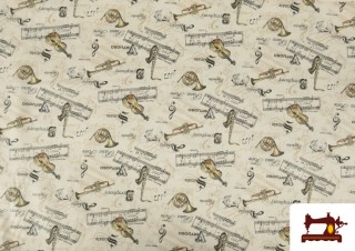 Acheter Tissu en Coton Imprimé avec Violons Acheter Tissu en Coton Imprimé avec Violons