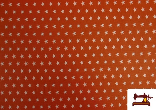 Vente de Tissu de Tee-Shirt Imprimé avec Étoiles de Couleurs couleur Orange