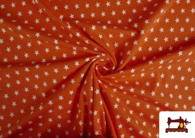 Vente en ligne de Tissu de Tee-Shirt Imprimé avec Étoiles de Couleurs couleur Orange