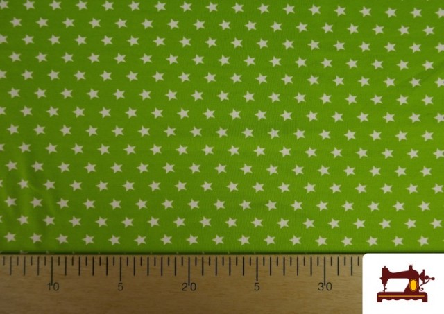 Vente de Tissu de Tee-Shirt Imprimé avec Étoiles de Couleurs couleur Vert
