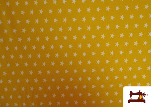 Tissu de Tee-Shirt Imprimé avec Étoiles de Couleurs couleur Jaune