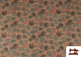 Tissu en Coton avec Imprimé Tropical couleur Corail