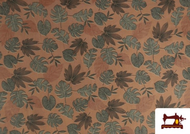 Vente de Tissu en Coton avec Imprimé Tropical couleur Corail