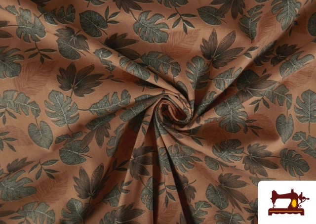 Vente en ligne de Tissu en Coton avec Imprimé Tropical couleur Corail