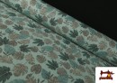 Tissu en Coton avec Imprimé Tropical couleur Bleu turquoise