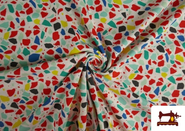 Tissu de Tee-Shirt Imprimé avec Mosaïque Multicolore