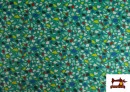 Tissu de Tee-Shirt Imprimé avec Mosaïque Multicolore couleur Bleu turquoise