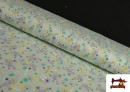 Tissu de Tee-Shirt Mint Imprimé avec Fleurs Violettes