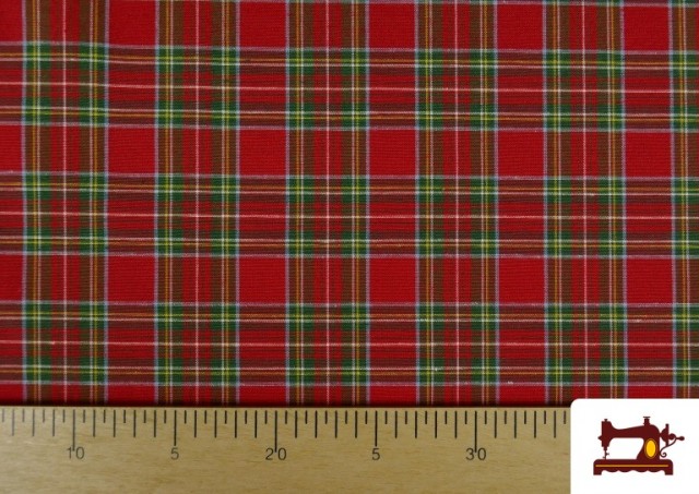Acheter en ligne Tissu à Carreaux Écossais pour Linge de Table (Largeur 305 cm) couleur Rouge