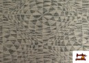 Acheter en ligne Tissu de Tee-Shirt en Lin Jacquard Imprimé Géométrique