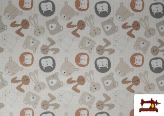 Tissu Piqué en Coton Imprimé avec Ours en Peluche Tissu Piqué en Coton Imprimé avec Ours en Peluche