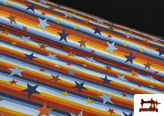 Tissu French Terry Imprimé avec Étoiles Tissu French Terry Imprimé avec Étoiles