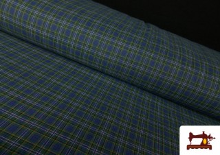 Tissu Viyella Imprimé à Carreaux Petits Bleus