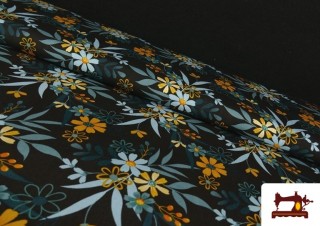 Tissu en Viscose Imprimé avec Fleurs Ilustration Tissu en Viscose Imprimé avec Fleurs Ilustration