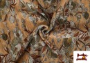 Vente en ligne de Tissu Bambula Imprimé avec Fleurs couleur Beige
