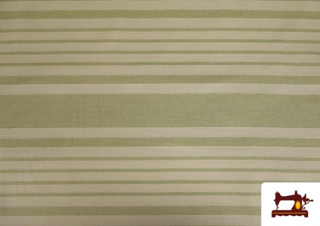Acheter Tissu en Canvas Panama à Rayures Séparées couleur Vert pistache