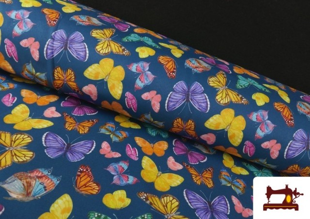 Tissu en Softshell Imprimé avec Papillons