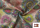 Vente en ligne de Tissu en Canvas avec Imprimé Mandala Multicolore