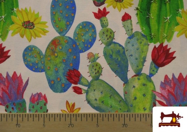 Acheter en ligne Tissu en Canvas Imprimé avec Cactus