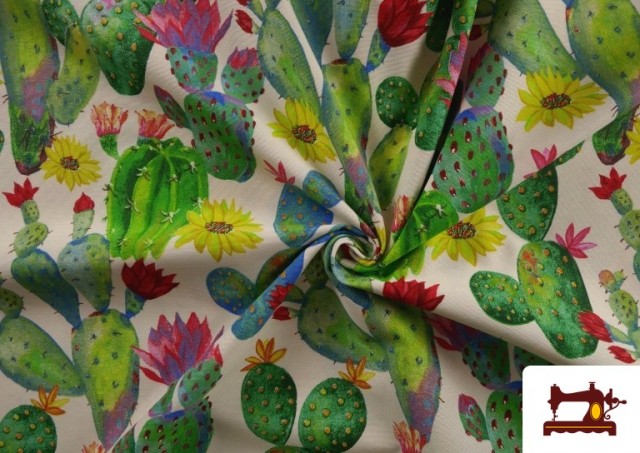 Vente en ligne de Tissu en Canvas Imprimé avec Cactus