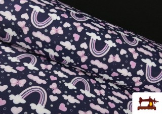 Tissu en Softshell Imprimé avec Arcs-en-Ciel Tissu en Softshell Imprimé avec Arcs-en-Ciel