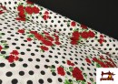 Tissu à Pois pour Vêtements Flamenco couleur Blanc