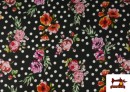 Acheter copy of Tissu pour Vêtements Flamenco avec Fleurs couleur Noir