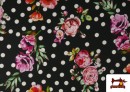 Vente de copy of Tissu pour Vêtements Flamenco avec Fleurs couleur Noir