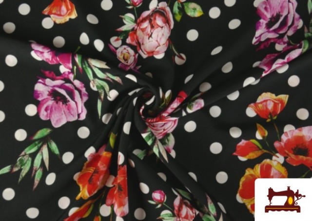 Vente en ligne de copy of Tissu pour Vêtements Flamenco avec Fleurs couleur Noir