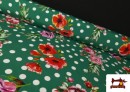 Acheter en ligne copy of Tissu pour Vêtements Flamenco avec Fleurs couleur Vert Bouteille