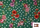 Vente en ligne de copy of Tissu pour Vêtements Flamenco avec Fleurs couleur Vert Bouteille