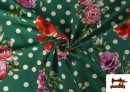 copy of Tissu pour Vêtements Flamenco avec Fleurs couleur Vert Bouteille