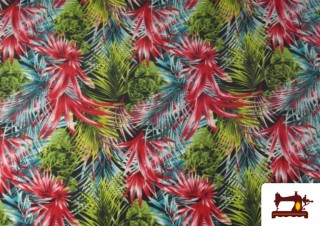 Vente de Tissu en Crêpe avec Imprimé Tropical