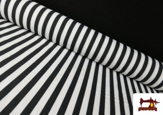 Tissu à Rayures Blanches et Noires