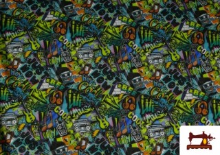 Acheter Tissu en Softshell avec Imprimé Grafitti Acheter Tissu en Softshell avec Imprimé Grafitti