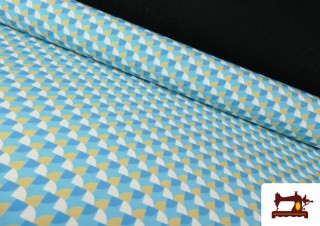 Acheter Tissu en Crêpe avec Imprimé Géométrique couleur Bleu Acheter Tissu en Crêpe avec Imprimé Géométrique couleur Bleu