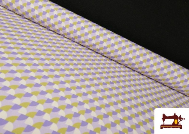 Tissu en Crêpe avec Imprimé Géométrique couleur Violet